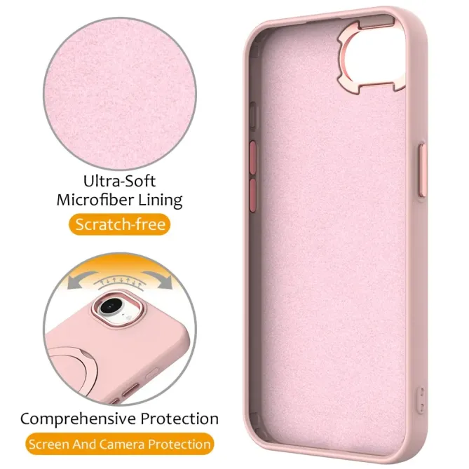 Coque iPhone 17e / 16e Compatible MagSafe Silicone avec Anneau Support Rotatif