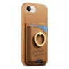 Coque iPhone 17e / 16e Effet Cuir Porte-Carte avec Anneau Strass et Support