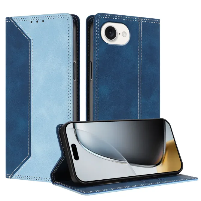 Housse iPhone 17e / 16e Bicolore Effet Cuir avec Blocage RFID