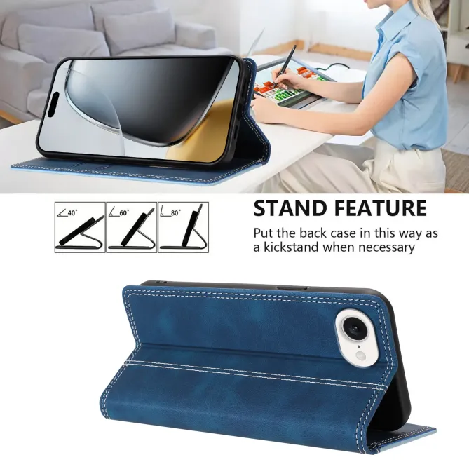 Housse iPhone 17e / 16e Bicolore Effet Cuir avec Blocage RFID