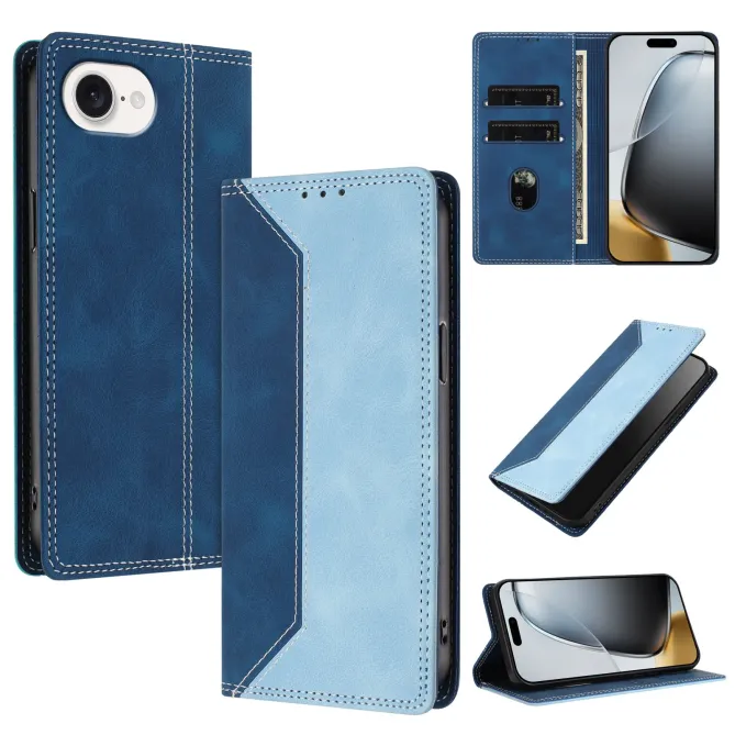 Housse iPhone 17e / 16e Bicolore Effet Cuir avec Blocage RFID