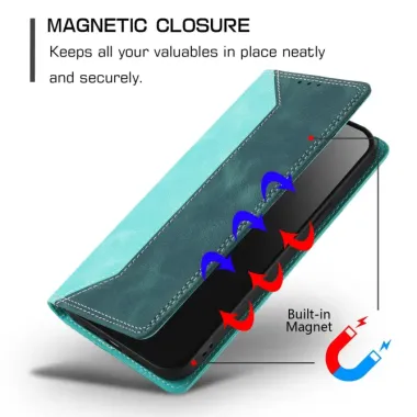 Housse iPhone 17e / 16e Bicolore Effet Cuir avec Blocage RFID Vert foncé - photo 26