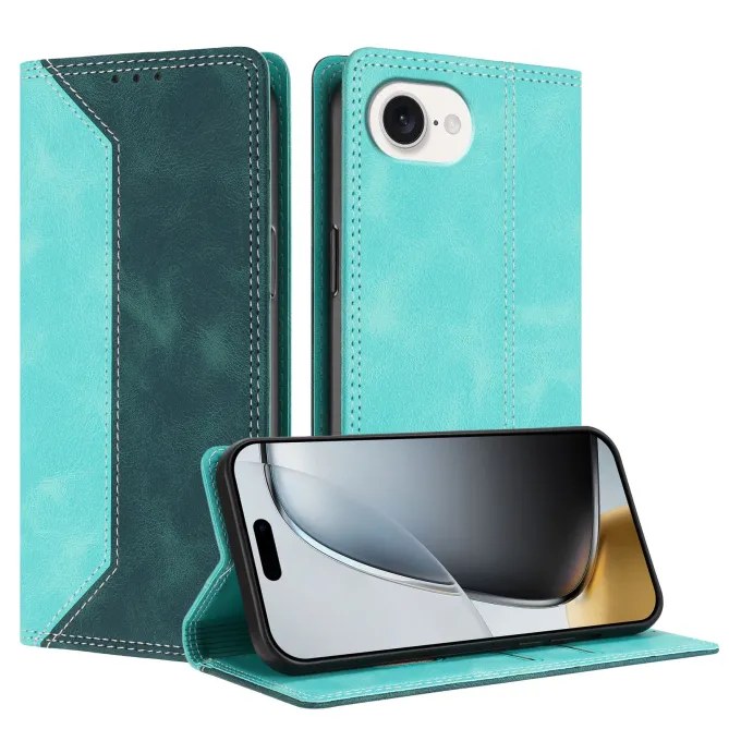 Housse iPhone 17e / 16e Bicolore Effet Cuir avec Blocage RFID