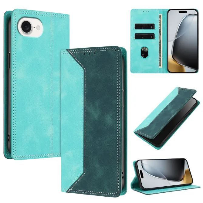 Housse iPhone 17e / 16e Bicolore Effet Cuir avec Blocage RFID