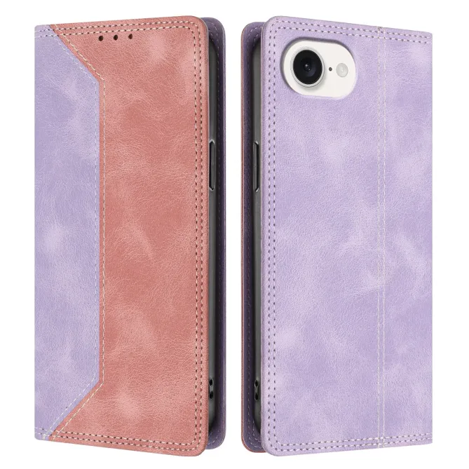 Housse iPhone 17e / 16e Bicolore Effet Cuir avec Blocage RFID