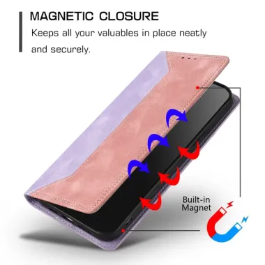 Housse iPhone 17e / 16e Bicolore Effet Cuir avec Blocage RFID Or Rose - photo 38