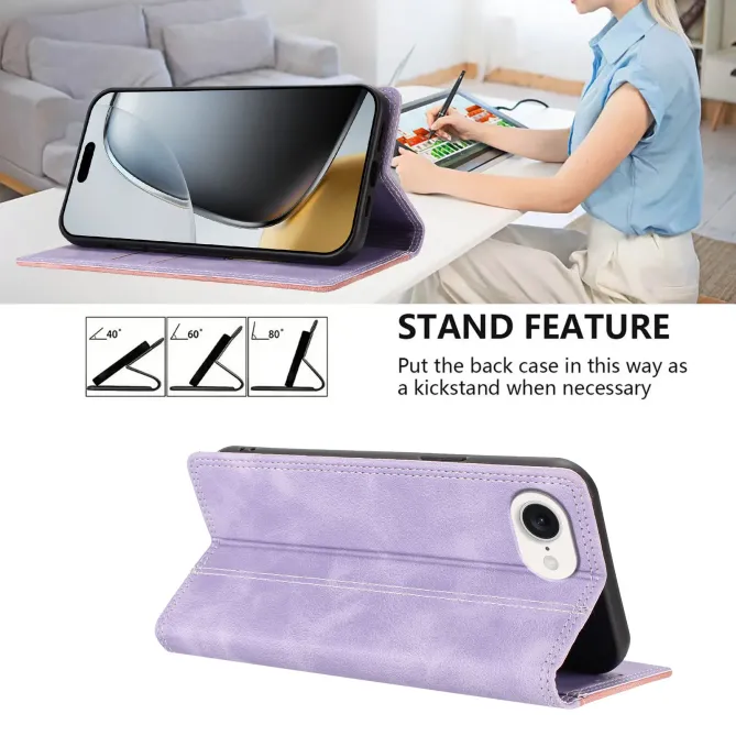Housse iPhone 17e / 16e Bicolore Effet Cuir avec Blocage RFID