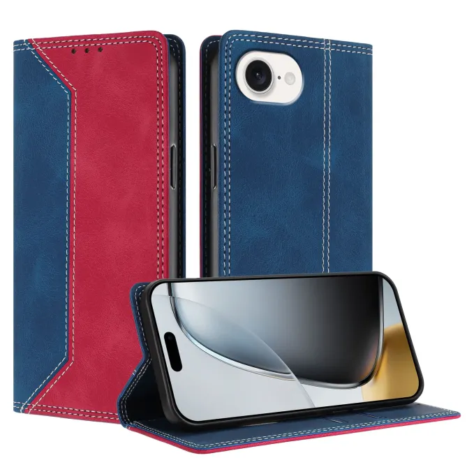 Housse iPhone 17e / 16e Bicolore Effet Cuir avec Blocage RFID