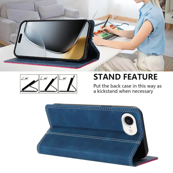 Housse iPhone 17e / 16e Bicolore Effet Cuir avec Blocage RFID