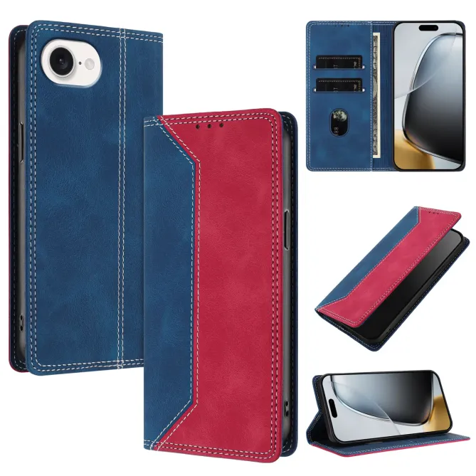 Housse iPhone 17e / 16e Bicolore Effet Cuir avec Blocage RFID