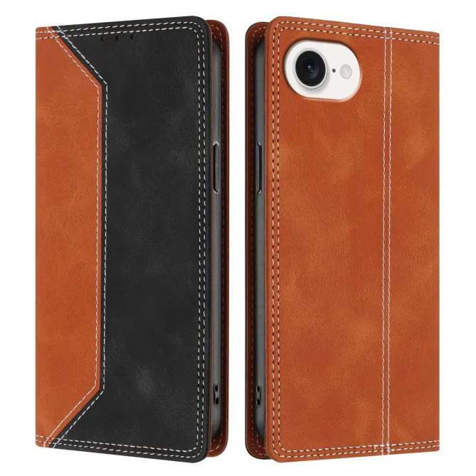 Housse iPhone 17e / 16e Bicolore Effet Cuir avec Blocage RFID