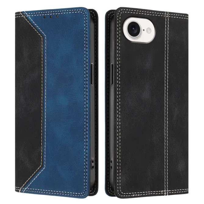 Housse iPhone 17e / 16e Bicolore Effet Cuir avec Blocage RFID
