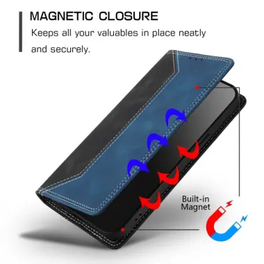 Housse iPhone 17e / 16e Bicolore Effet Cuir avec Blocage RFID Bleu marine - photo 72