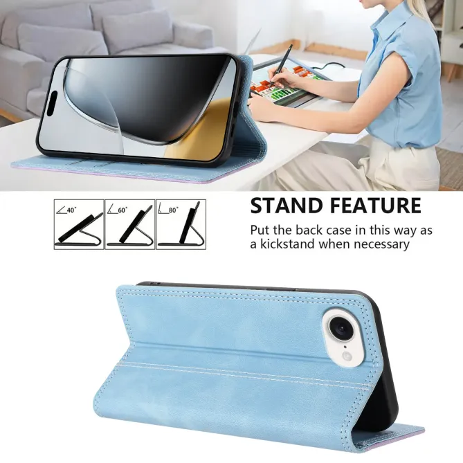 Housse iPhone 17e / 16e Bicolore Effet Cuir avec Blocage RFID
