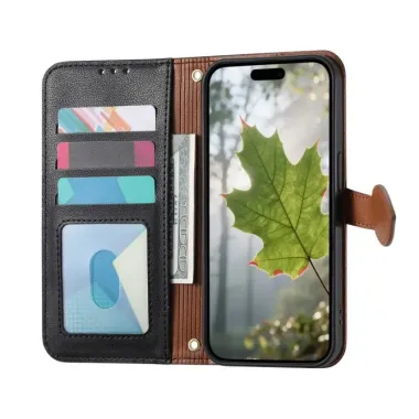 Housse iPhone 17e / 16e Portefeuille Feuille avec Poche Zippée Noir - photo 62
