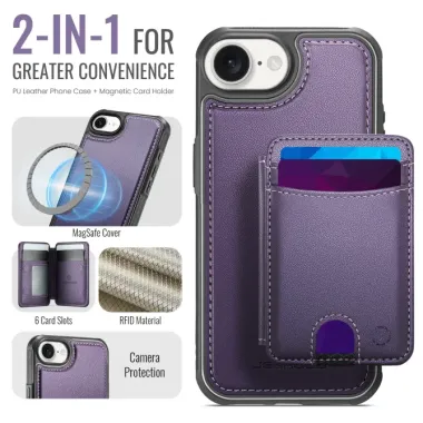 Coque iPhone 17e / 16e J10 Magnétique avec Porte-Carte Détachable