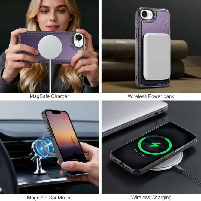 Coque iPhone 17e / 16e J10 Magnétique avec Porte-Carte Détachable