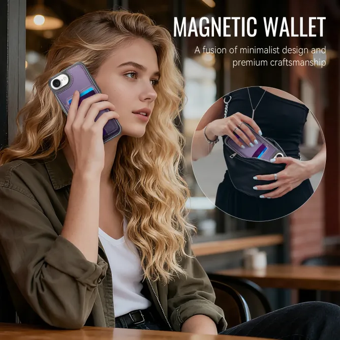 Coque iPhone 17e / 16e J10 Magnétique avec Porte-Carte Détachable