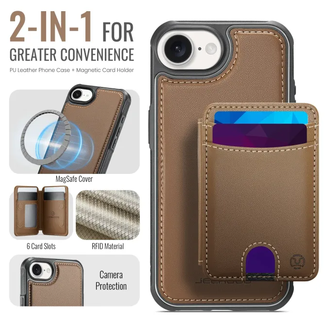 Coque iPhone 17e / 16e J10 Magnétique avec Porte-Carte Détachable