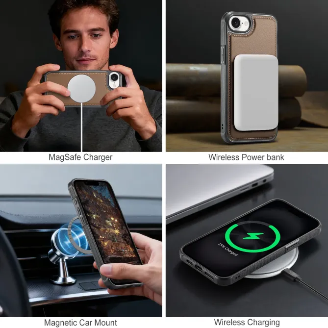 Coque iPhone 17e / 16e J10 Magnétique avec Porte-Carte Détachable
