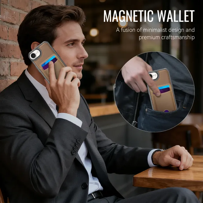 Coque iPhone 17e / 16e J10 Magnétique avec Porte-Carte Détachable