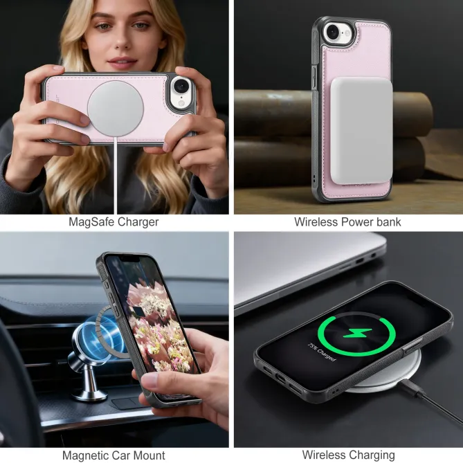 Coque iPhone 17e / 16e J10 Magnétique avec Porte-Carte Détachable
