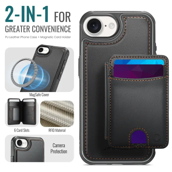 Coque iPhone 17e / 16e J10 Magnétique avec Porte-Carte Détachable