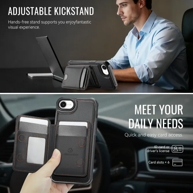 Coque iPhone 17e / 16e J10 Magnétique avec Porte-Carte Détachable