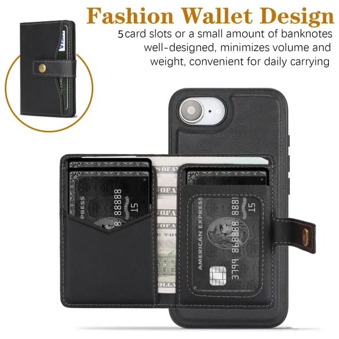 Coque iPhone 17e / 16e Magnétique Détachable avec Porte-Carte et Support