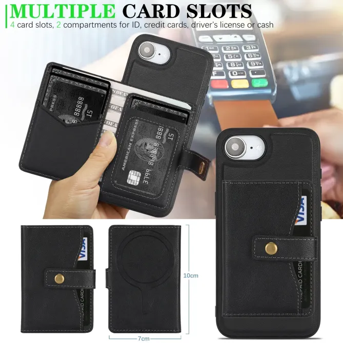 Coque iPhone 17e / 16e Magnétique Détachable avec Porte-Carte et Support