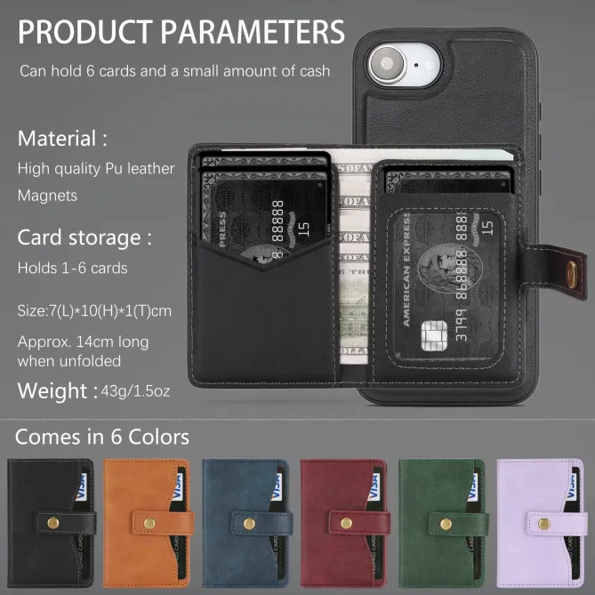 Coque iPhone 17e / 16e Magnétique Détachable avec Porte-Carte et Support