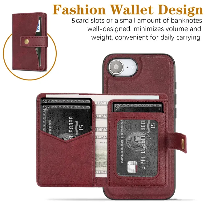 Coque iPhone 17e / 16e Magnétique Détachable avec Porte-Carte et Support