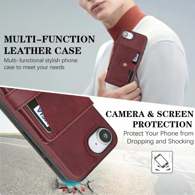 Coque iPhone 17e / 16e Magnétique Détachable avec Porte-Carte et Support