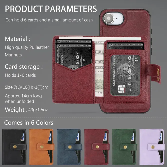 Coque iPhone 17e / 16e Magnétique Détachable avec Porte-Carte et Support