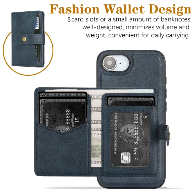 Coque iPhone 17e / 16e Magnétique Détachable avec Porte-Carte et Support