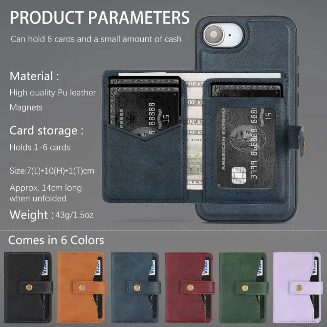 Coque iPhone 17e / 16e Magnétique Détachable avec Porte-Carte et Support
