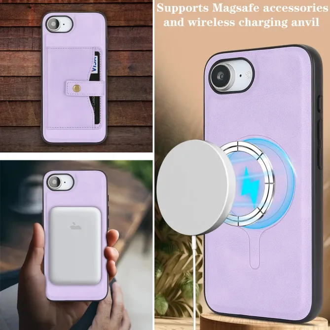 Coque iPhone 17e / 16e Magnétique Détachable avec Porte-Carte et Support