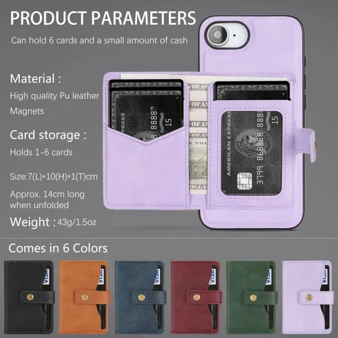 Coque iPhone 17e / 16e Magnétique Détachable avec Porte-Carte et Support
