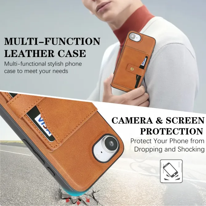 Coque iPhone 17e / 16e Magnétique Détachable avec Porte-Carte et Support