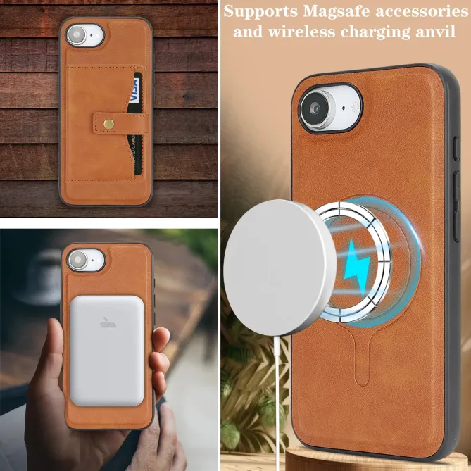 Coque iPhone 17e / 16e Magnétique Détachable avec Porte-Carte et Support