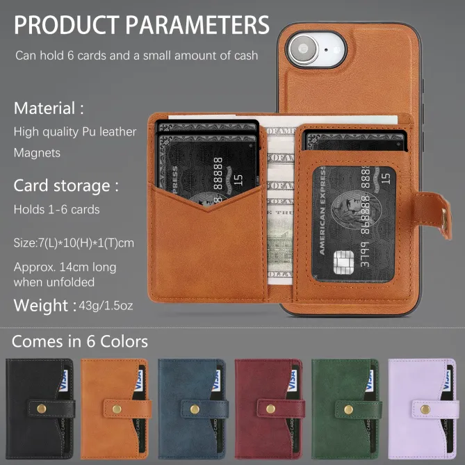 Coque iPhone 17e / 16e Magnétique Détachable avec Porte-Carte et Support