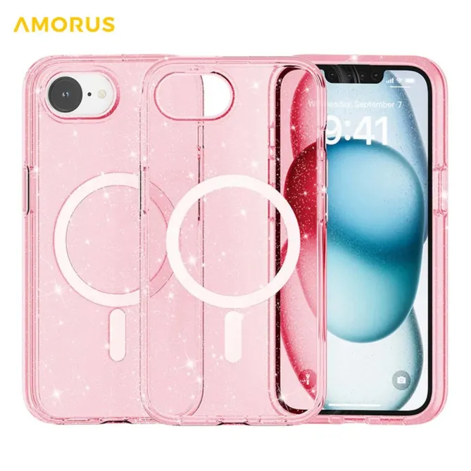 Coque iPhone 17e / 16e Pailletée Magnétique MagSafe