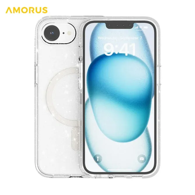 Coque iPhone 17e / 16e Pailletée Magnétique MagSafe