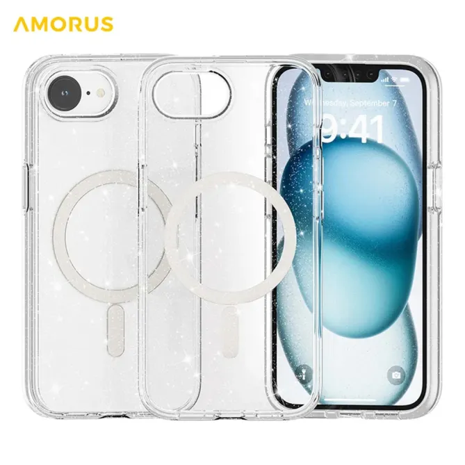 Coque iPhone 17e / 16e Pailletée Magnétique MagSafe