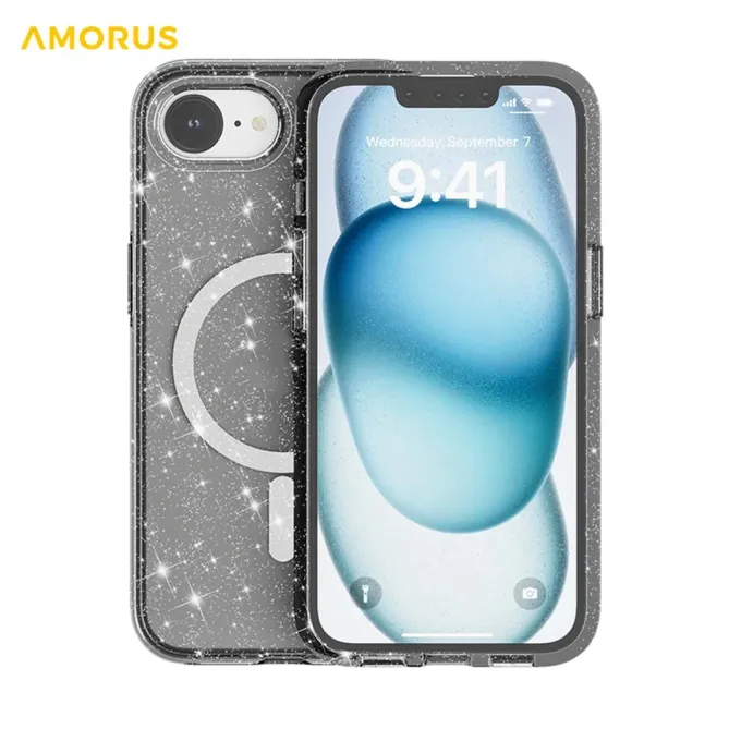 Coque iPhone 17e / 16e Pailletée Magnétique MagSafe