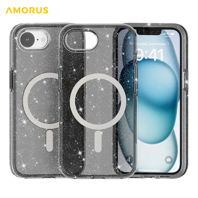 Coque iPhone 17e / 16e Pailletée Magnétique MagSafe