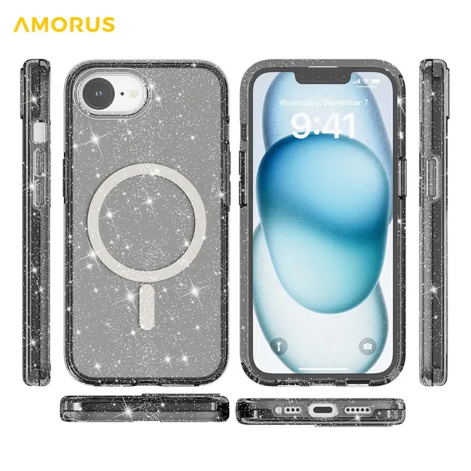 Coque iPhone 17e / 16e Pailletée Magnétique MagSafe