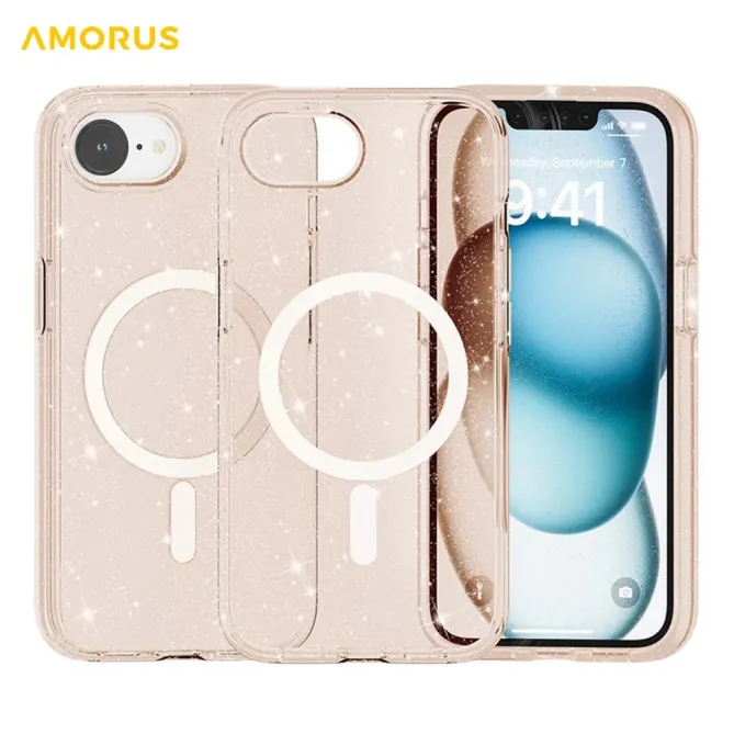 Coque iPhone 17e / 16e Pailletée Magnétique MagSafe