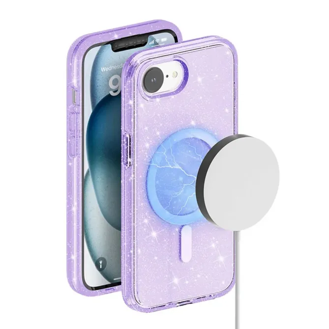 Coque iPhone 17e / 16e Pailletée Magnétique MagSafe