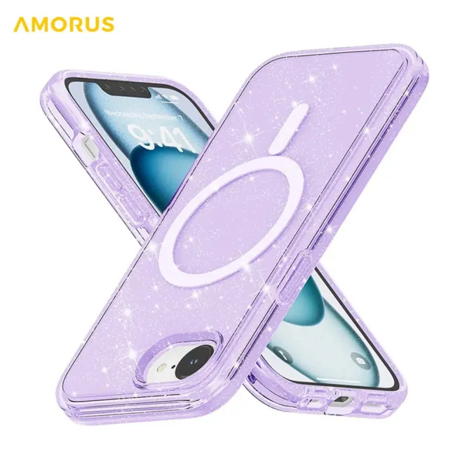 Coque iPhone 17e / 16e Pailletée Magnétique MagSafe